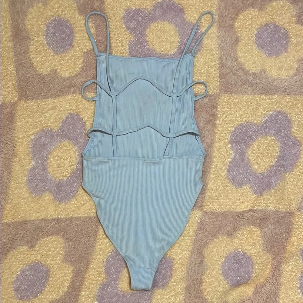 Periwinkle Ribbed Bodysuit - Picture 5 of 5